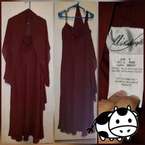 Wine bridesmaid dress